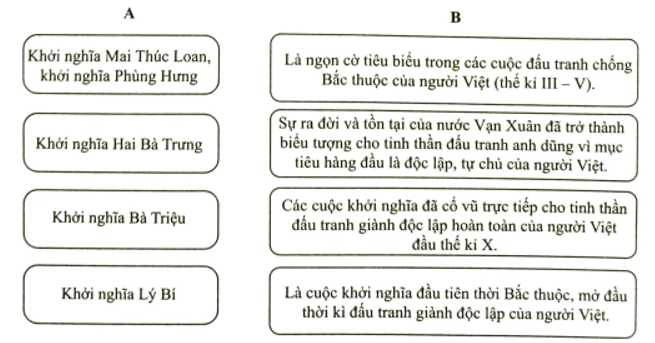 Hãy nối ô ở cột A với ô ở cột B sao cho đúng. (ảnh 1)