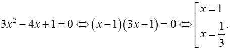 Tìm tập xác định D của hàm số y= x^2-1/căn bậc hai 3x^2-4x+1 (ảnh 2)