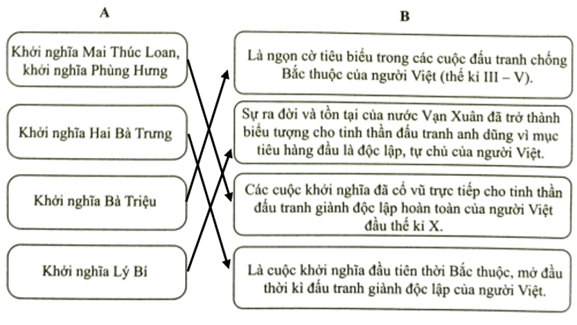 Hãy nối ô ở cột A với ô ở cột B sao cho đúng. (ảnh 2)