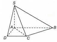Cho hình chóp S.ABCD có đáy ABCD là hình thang vuông tại A và D; AB = 2a, AD = DC = a và SA vuông (ảnh 1)