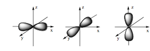 Hình ảnh dưới đây là hình dạng của những loại orbital nguyên tử nào? (ảnh 3)