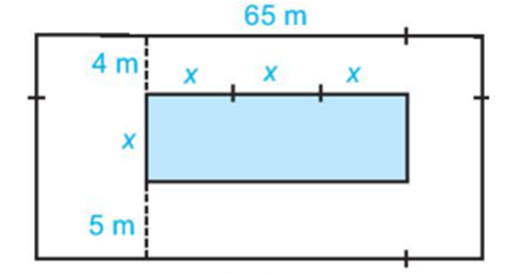 Tìm đa thức (biến x): Biểu thị diện tích phần đất xung quanh bể bơi. (ảnh 1)