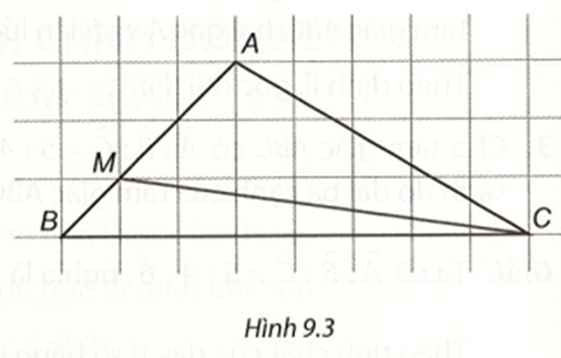 Ba địa điểm A, B, C là ba đỉnh của một tam giác ABC với góc A tù, AC = 5000 m. (ảnh 1)