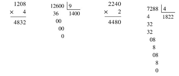 Phép tính nào dưới đây có kết quả bé nhất 1 208 x 4 12 600 : 9 2 400 x 2 (ảnh 1)
