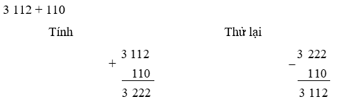 Viết một phép cộng, ví dụ: 175 + 207 = ? Tính tổng rồi sử dụng phép trừ để kiểm tra  (ảnh 2)