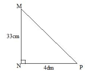 Khoanh vào chữ đặt trước câu trả lời đúng. Diện tích hình tam giác vuông MNP là: (ảnh 1)