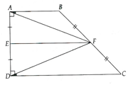 Cho hình thang vuông ABCD tại A và D. Gọi E, F lần lượt là trung điểm của AD, BC. Chứng minh: a) AFD cân tại F; (ảnh 1)
