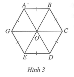 Lục giác đều ABCDEG (Hình 3) có sáu cạnh: ..............; ba đường chéo chính ………… (ảnh 1)