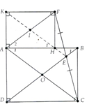Cho hình chữ nhật ABCD. Nối C với một điểm E bất kỳ trên đường chéo BD.  a) Tứ giác AHFK là hình chữ nhật; (ảnh 1)