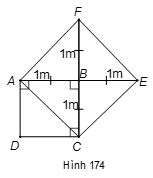Cho một hình vuông cạnh dài 1m. Vẽ hình vuông thứ hai nhận đường chéo của hình vuông đã cho làm cạnh. Tính độ dài đường chéo của hình vuông này. (ảnh 1)
