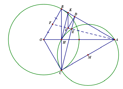 Cho đường tròn (O; R) và một điểm A nằm ngoài đường tròn (O) sao cho OA=2R . Từ A vẽ tiếp tuyến AB của đường tròn (O) (B là tiếp điểm) (ảnh 1)