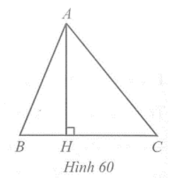 Cho tam giác nhọn ABC, góc B  > góc C . Gọi H là hình chiếu vuông góc của A trên BC. Sắp xếp các đoạn thẳng AB, AH, AC theo thứ tự độ dài tăng dần. (ảnh 1)