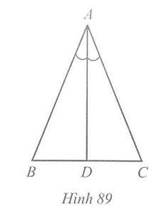 Cho tam giác ABC cân tại A. Vẽ đường phân giác AD. Chứng minh AD cũng là đường trung trực của tam giác ABC. (ảnh 1)