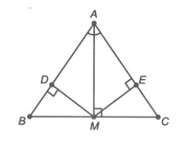 Cho tam giác ABC có AB = AC. Gọi AM là tia phân giác của góc A(M thuộc BC) (ảnh 1)