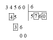 Viết chữ số thích hợp vào ô trống. 3 4 5 6 0 : 6 (ảnh 2)