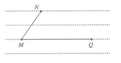 Cho hai đoạn thẳng MN và MQ. Từ đó, vẽ hình bình hành MNPQ nhận hai  (ảnh 1)