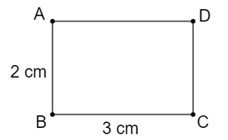 Vẽ hình chữ nhật có độ dài hai cạnh là 2 cm và 3 cm (ảnh 1)