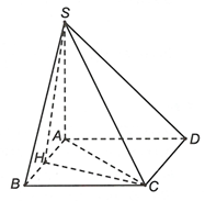 Cho hình chóp S.ABCD có đáy ABCD là hình vuông cạnh a. Mặt phẳng (SAB) vuông góc với đáy (ảnh 1)