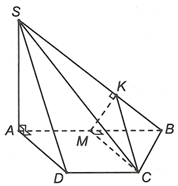 Cho hình chóp S.ABCD có đáy ABCD là hình thang vuông tại A. Cạnh bên SA vuông góc mặt phẳng (ảnh 1)