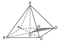 Cho hình chóp đều S.ABCD có cạnh đáy bằng a căn bậc 2 (2) cạnh bên bằng 2a. Gọi alpha là góc (ảnh 1)