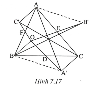 Cho tam giác ABC và O là một điểm tùy ý trong tam giác. Chứng minh rằng ba đường thẳng AA', BB', CC' đồng quy. (ảnh 1)