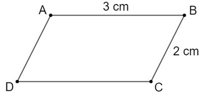 Vẽ hình bình hành có độ dài hai cạnh liên tiếp 3 cm, 2 cm (ảnh 1)