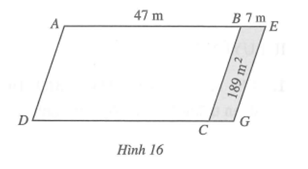Một mảnh đất có dạng hình bình hành ABCD với AB = 47 m. Người ta mở rộng mảnh (ảnh 1)