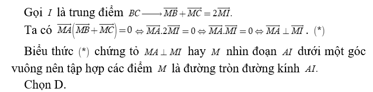 Cho tam giác ABC . Tập hợp các điểm M  thỏa mãn vecto MA( vecto MB + vecto MC) = 0  là (ảnh 1)