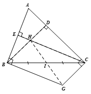 Cho tam giác ABC có đường cao BD và CE cắt nhau tại H. Qua B vẽ đường thẳng vuông góc với AB, Qua C vẽ đường thẳng vuông góc với AC, (ảnh 1)