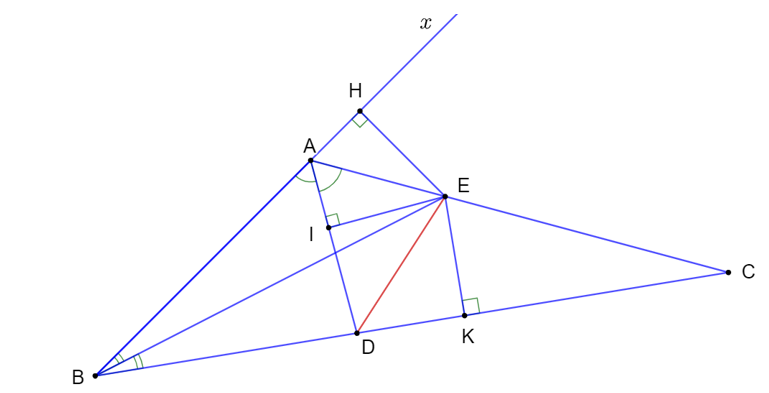 Tam giác ABC có AD, BE là hai đường phân giác và góc BAC= 120 độ . Chứng minh rằng DE (ảnh 1)