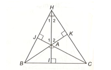 Cho tam giác ABC có góc A = 100 độ và trực tâm H. Tính góc BHC. (ảnh 1)
