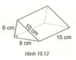 Tính diện tích xung quanh và thể tích của hình lăng trụ đứng trong Hình 10.12. (ảnh 1)
