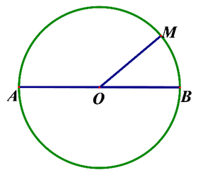 Cho hình tròn sau, biết AB = 18 cm. Tính độ dài OM. A. 9 cm B. 18 cm C. 36 cm D. 10 cm (ảnh 1)