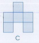 Diện tích hình C gồm bao nhiêu ô vuông? Diện tích hình C gồm  (ảnh 1)