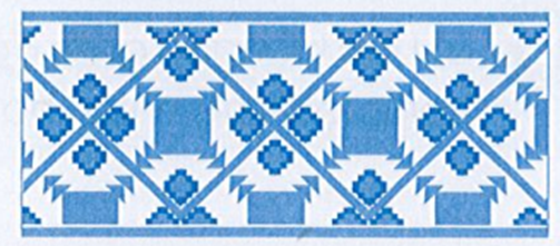 Một mảnh hoa văn trang trí trên tấm vải thổ cẩm có dạng hình chữ nhật với chiều dài  (ảnh 1)