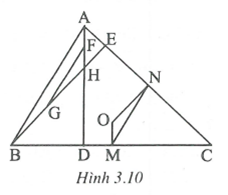 Cho tam giác ABC, trực tâm H. Gọi O là giao điểm của ba đường trung trực. Chứng minh rằng khoảng cách từ O đến BC bằng nửa độ dài AH. (ảnh 1)