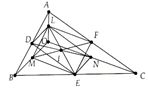 Cho tam giác ABC và O là một điểm thuộc miền trong của tam giác. Gọi D, E, F lần lượt là trung điểm của các cạnh AB, BC, CA (ảnh 1)