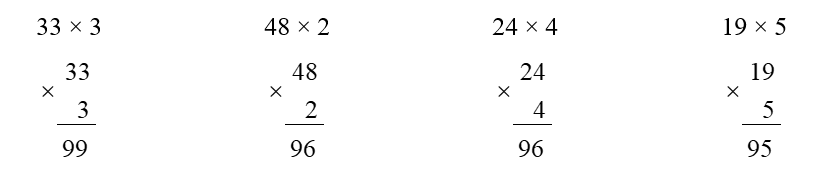 Đặt tính rồi tính  33 × 3  ………………   48 × 2  ………………24 × 4  ……………… (ảnh 2)