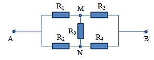 Cho mạch điện như hình vẽ: Hiệu điện thế đặt vào hai điểm A, B là UAB = 30V, các điện trở R1 = 10 Ω ,  (ảnh 1)