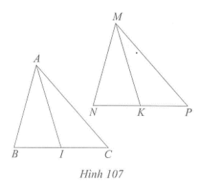 Cho hai tam giác ABC và MNP có: AB = MN, BC = NP, CA = PM. Gọi I và K lần lượt là trung điểm của BC và NP. Chứng minh AI = MK. (ảnh 1)