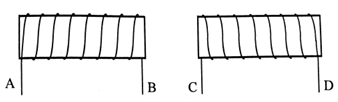 Đặt hai cuộn dây có lõi sắt gần nhau như hình vẽ. Khi cho dòng điện chạy qua hai ống dây thì thấy chúng đẩy nhau.  (ảnh 1)