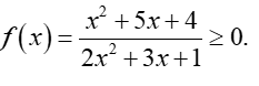 Tìm tập xác định D của hàm số y= căn bậc hai x^2+5x+4/ 2x^2+3x+1 (ảnh 1)