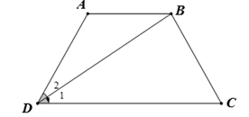 Hình thang cân ABCD (AB // CD) có góc C = 60 độ , DB là tia phân giác của góc D,  AB = 4cm  Tính chu vi hình thang (ảnh 1)