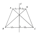 a) Tìm đoạn thẳng đối xứng với đoạn thẳng AB qua đường thẳng d; tìm đoạn thẳng đối xứng với đoạn thẳng AC qua đường thẳng d. (ảnh 1)