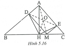 Cho tam giác ABC vuông tại A. Trên cạnh huyền BC lấy một điểm M. Vẽ MD vuông AB, ME vuông AC (ảnh 1)