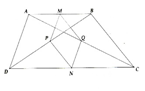 Cho hình thang ABCD gọi M, N, P, Q lần lượt là trung điểm của hai đáy và hai đường chéo của hình thang. a) Chứng minh rằng tứ giác MPNQ là hình bình hành. (ảnh 1)