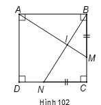 Cho hình vuông ABCD. Trên cạnh BC lấy điểm M, trên cạnh CD lấy điểm N sao cho BM = CN và AM vuông BN (ảnh 1)
