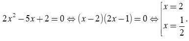 Tìm tập xác định D  của hàm số  y= căn bậc hai 2x^2-5x+2 (ảnh 2)