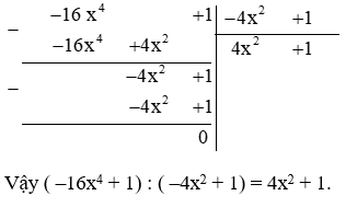 ( –16x^4 + 1) : (–4x^2 + 1)  (ảnh 1)