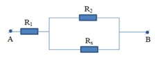 Điện trở tương đương của đoạn mạch AB có sơ đồ như trên hình vẽ là RAB = 10 Ω, trong đó các điện trở R1 = 7 Ω (ảnh 1)